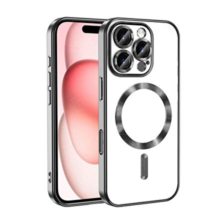 Forzacase iPhone 16 Pro ile uyumlu Vision Serisi Magsafe Wireless Şarj Özellikli Silikon Kılıf