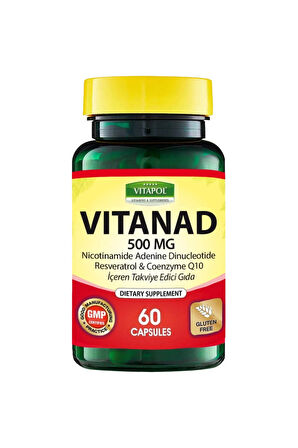 Vitapol Nad Resveratrol Koenzim Q10 Içeren Takviye Edici Gıda Nadh - Vıtanad 500 Mg 60 Kapsül