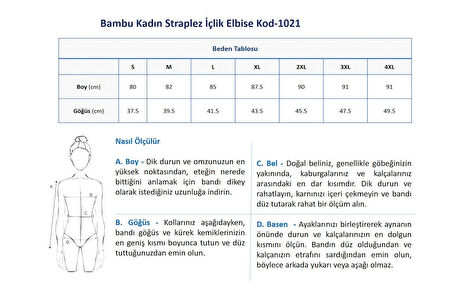 Bambu Kadın Straplez İçlik Elbise Kod-1021