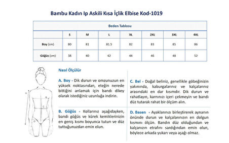 Bambu Kadın Ip Askılı  Kısa Içlik Elbise Kod-1019