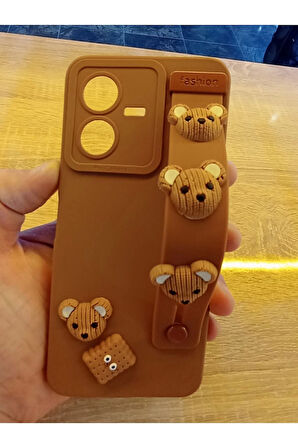 Vivo Y22 Uyumlu Bobby Kapak El Tutmalı Kamera Korumalı Kılıf