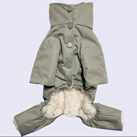 Gedyco Su Geçirmez içi Peluşlu Vizon Küçük Irk Köpek Tulum Yağmurluk