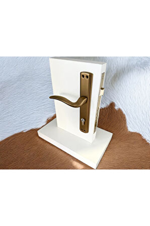 Trim Mat Antik Sarı Aynalı Yale Çelik Kapı Kolu Sol Elle Açılır Tek Taraf (Kilit Hariçtir)