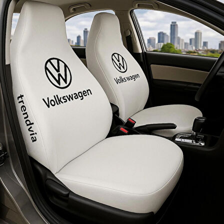 Volkswagen Beyaz Renk Ön ve Arka Koltuk Kılıfı Penye Servis Seti – Araba Koltuk Koruyucu