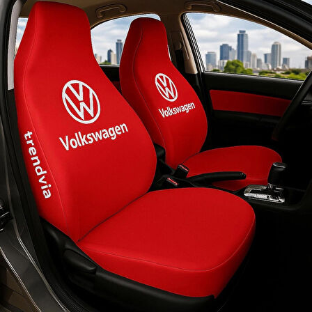 Volkswagen Kırmızı Renk Ön ve Arka Koltuk Kılıfı Penye Servis Seti – Araba Koltuk Koruyucu