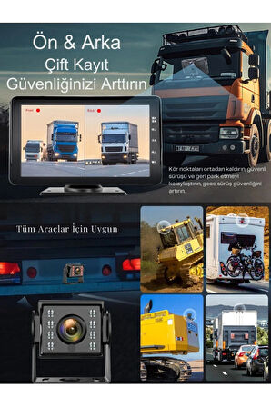 7 İNÇ DOKUNMATİK EKRANLI ÇİFT KAMERALI 1080p uLTRA HD KABLOSUZ ARAÇ KAMERASI