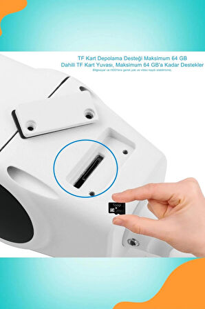 Kablosuz 3MP Full HD Wi-Fi Balık Gözü Lensli İç ve Dış Mekân Güvenlik Kamerası (SD Kart Destekli)