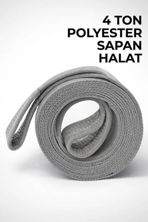 Polyester Sapan Halat 4 TON - 5 METRE // 6:1 KALİTE CE BELGELİ / Gözlü Yük Taşıma Halatı