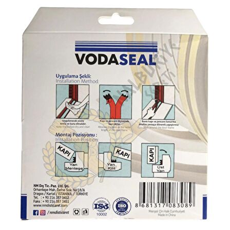 VodaSeal D Profil Kapı ve Pencere İzolasyon Bandı 6.20 mt. - Beyaz