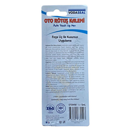 VodaSeal Fırça Uçlu Oto Rötuş Kalemi 5 ml. - Metalik Beyaz