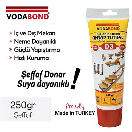 VodaBond Kullanıma Hazır D3 Ahşap Tutkalı Şeffaf 150 gr.