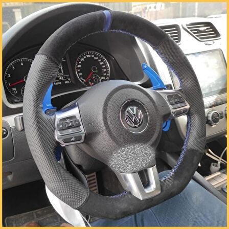 Volkswagen Scirocco Alcantara Noktalı Mavi Yüzüklü (Tam Kılıf Değildir)