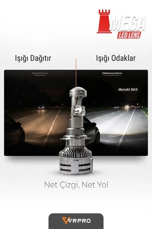 Hyundai İ20 II 2016 Model Mercekli Led Xenon Vrpro H4 Mega 22000 Lümen