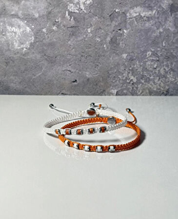 Varisit, Havlit, Hematit 2’li Bileklik - Çift Bileklik - Tasarım Makrome Bileklik 4 mm Ayarlanabilir  