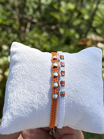 Varisit, Havlit, Hematit 2’li Bileklik - Çift Bileklik - Tasarım Makrome Bileklik 4 mm Ayarlanabilir  