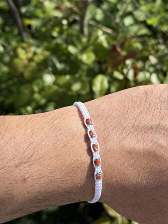 Varisit, Havlit, Hematit 2’li Bileklik - Çift Bileklik - Tasarım Makrome Bileklik 4 mm Ayarlanabilir  