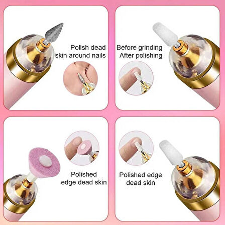 Şarjlı Işıklı Manikür & Pedikür Set Rose Gold Psc 16 5 Başlıklı