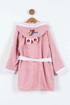 Bella Home Palyaço Nakışlı Kapüşonlu Çocuk Bornozu - %100 Cotton - Orijinal Kutulu