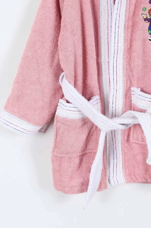 Bella Home Palyaço Nakışlı Kapüşonlu Çocuk Bornozu - %100 Cotton - Orijinal Kutulu
