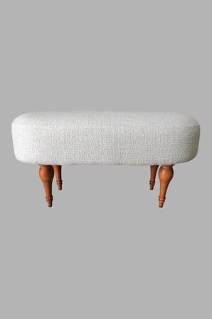 Dikdörtgen Puf – CRAFT Bukle Şönil Kumaş Ahşap Ayaklı Modern Tasarım