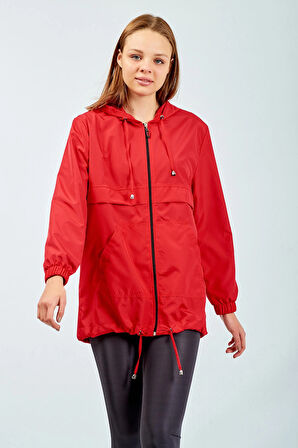 Kadın  Kırmızı Astarlı Yağmurluk