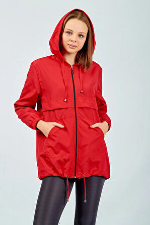 Kadın  Kırmızı Astarlı Yağmurluk
