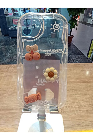 İPhone 11 Uyumlu Kabartma Figürlü Kamera Çerçevesi Yuvarlak Darbe Korumalı Kapak