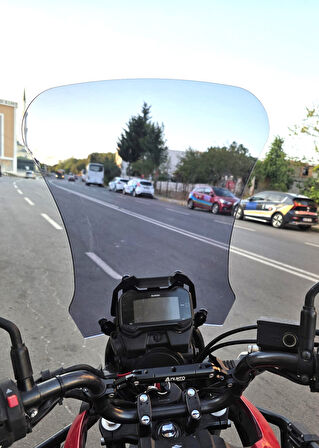 MOTOCAM Suzuki V-Strom DL 250 Siperlik Ön Cam 2017-2020 Model 51cm Füme Renkli 4mm