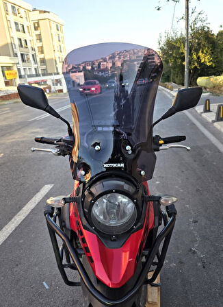 MOTOCAM Suzuki V-Strom DL 250 Siperlik Ön Cam 2017-2020 Model 51cm Siyah Renkli 4mm