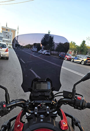 MOTOCAM Suzuki V-Strom DL 250 Siperlik Ön Cam 2017-2020 Model 51cm Siyah Renkli 4mm