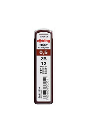 Tikky Hi-polymer Mekanik Kurşun Kalem Ucu, 0,5mm, 2b, 0.5 Mm