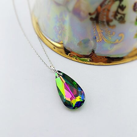Kadın 925 Ayar Gümüş Mistik Swarovski Taşlı Kolye