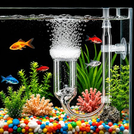 Cam Akvaryum Oksijen Difüzörü Vantuzlu Hava Taşı Nano Air Stone İnce Kabarcık Üreten Balık Tankı O2 Difüzörü