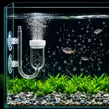 Cam Akvaryum Oksijen Difüzörü Vantuzlu Hava Taşı Nano Air Stone İnce Kabarcık Üreten Balık Tankı O2 Difüzörü