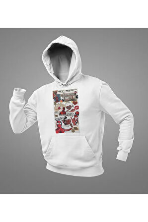 Daily Bugle Baskılı Unisex Oversize Örümcek Adam Hoodie