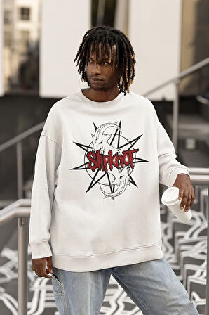 Slipknot Müzik Grubu Baskılı Unisex Oversize Sweatshirt