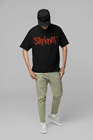 Tasarım Slipknot Baskılı Unisex Oversize Müzik Grubu Tişört