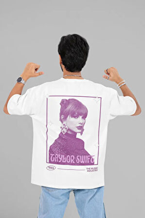 1989 Taylor Swift Baskılı Unisex Oversize Şarkıcı Tişört