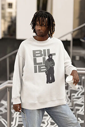 Billie Eilish Baskılı Unisex Oversize Tasarım Şarkıcı Sweatshirt
