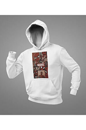 Örümcek Adam Marvel Baskılı Unisex Oversize Hoodie