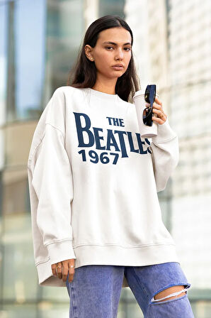 The Beatles 1967 Yazılı Unisex Oversize Müzik Grubu Sweatshirt