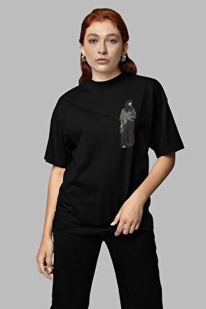 Billie Eilish Tasarım Arka Baskılı Unisex Oversize Şarkıcı Tişört