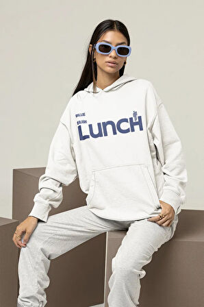 Tasarım Billie Eilish Lunch Baskılı Unisex Oversize Şarkıcı Hoodie
