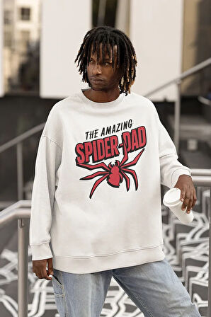 The Amazing Spider-Dad Yazılı Unisex Oversize Örümcek Adam Temalı Sweatshirt
