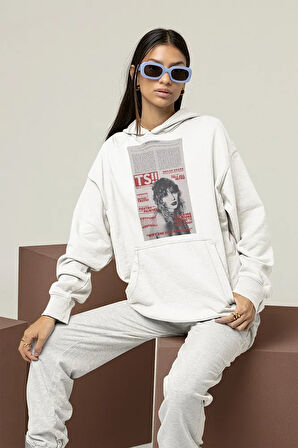 TS !!! Taylor Swift Gazete Temalı Unisex Oversize Hoodie