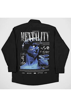 Mentality Yazılı Unisex Cepli Tasarım Gömlek