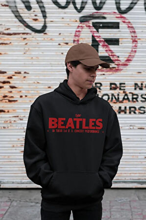 The Beatles Müzik Grubu Baskılı Unisex Oversize 1964 Hoodie