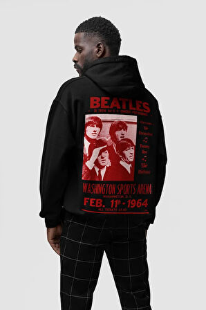 The Beatles Müzik Grubu Baskılı Unisex Oversize 1964 Hoodie