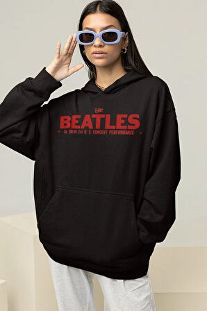 The Beatles Müzik Grubu Baskılı Unisex Oversize 1964 Hoodie