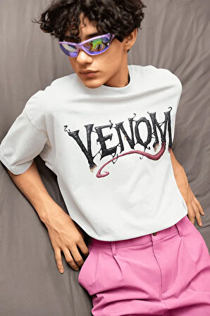 Tasarım Venom Baskılı Unisex Oversize Tişört